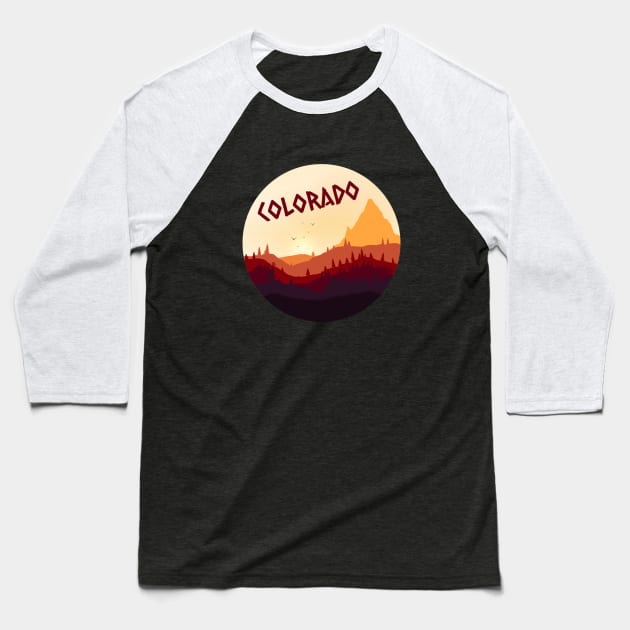 Colorado ski - Colorado hiking Baseball T-Shirt by UbunTo